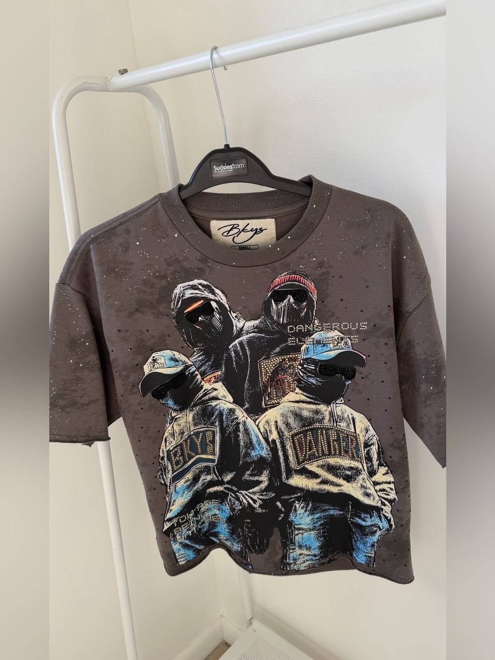 Men’s Graphic Tee - Charcoal with Multi-Color Print